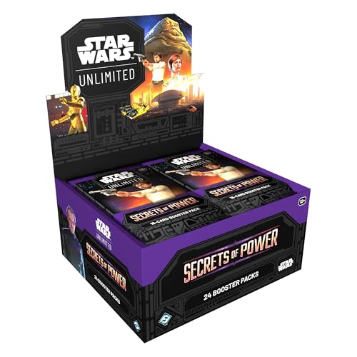 Asmodee Star Wars: Unlimited TCG Secrets of Power BOOSTER DISPLAY - 24 Booster Packs with Rare Foil Leader & Token Cards Ages 12+ 2+ Players 20 Minute Playtime