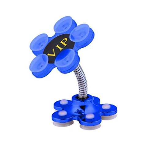 Hozora 360 Degree Rotatable Portable Multi-Angle Double-Sided Phone Holder,Universal Suction Cup Bracket Magic Sucker Mount Stand (Blue) Cover