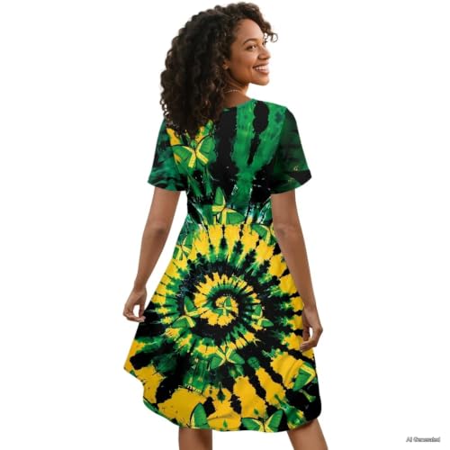 Image of Women's Summer Dresses Short Sleeve Formal Dresses with Pockets | Lightweight Quick‑Dry Soft Comfortable 2026 Fashion Dresses Loose Plus‑Size High‑Waisted