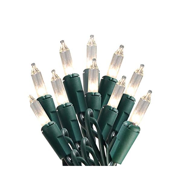Joiedomi Weihnachtslichter-Set, 100 Stück, transparent, grünes Kabel, warmweiße Lichter für den Innen- oder Außenbereich…