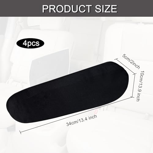 HO-SFSM 4 Stück Universal Auto Armlehnenbezug - Elastischer Armlehnenbezug für Auto, SUV, LKW und Van (Schwarz)