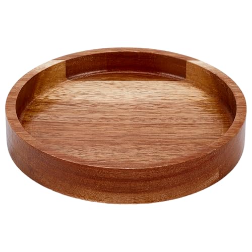MAYJOYDIY 15cm Round Acacia Wood Serving Tray - Decorative Platter for Charcuterie, Cheese, Dessert, Party Food