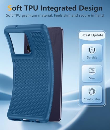 Image of FNTCASE for Moto G-Power 2026 Case: Motorola Moto G Power 2025 Case 14FT Military Grade Drop Protection with Screen Protector Shockproof Anti-Slip Sweat-Resistant Matte TPU Daily Phone Cover (Blue)