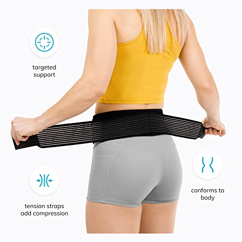 Image of BraceAbility Sacroiliac Joint Belt - SI Lower Back Relief Brace for Sciatica, Pinched Sciatic Nerve, Herniated Disc Treatment, Pregnancy Postpartum Hip Flexor, Bursitis and Arthritis Pain (One Size)