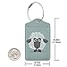 Buyidec 2 Pack Cute Black Sheep Luggage Tags for Suitcases, Leather Baggage Tag with LoopName Id Card Cover Travel Bag Labels Set for Women Men Boys Girls Kids