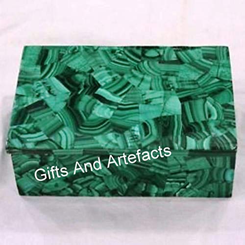 Boîte à bijoux en marbre et malachite rectangulaire 10x7cm - 4
