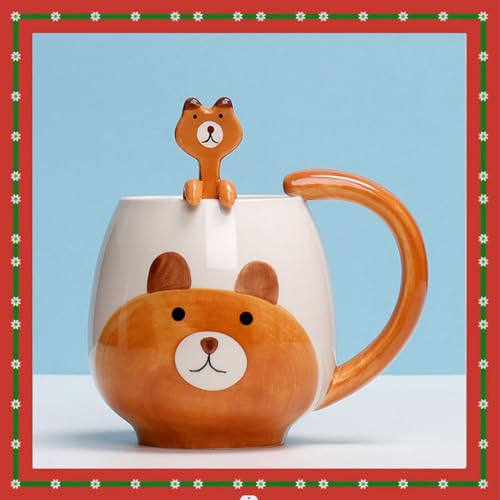 becher bärchen bär becher bärenbecher bär Tasse becher mit Löffel für Geschenk milchbecher (Grizzly)