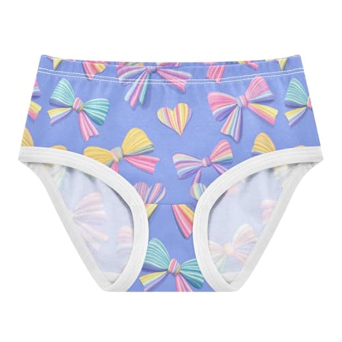 Wusikd Colorful Bows Hearts (2) Girls' Underwear Cotton Girls Briefs Soft Toddler Underwear 2T