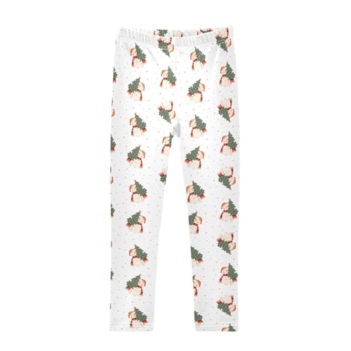 Girls Leggings Cute Snowman Carrying Christmas Tree Toddler Girls Clothes Leggings for Girls Toddler Girls Leggings 3-4T