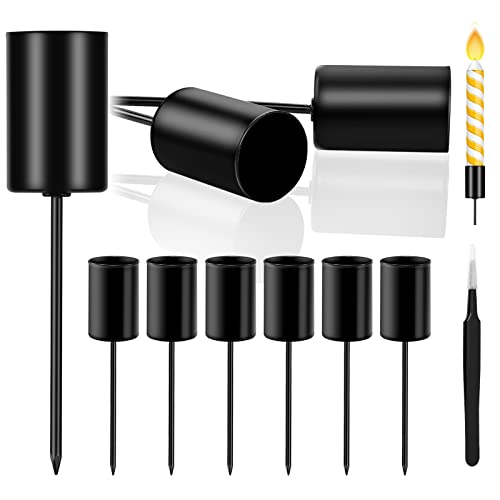 TOYANDONA 6er Set Kerzenhalter - Schwarze Teelichthalter Mit Dorn Für Adventskranz & Tischdeko