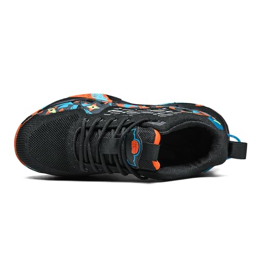 Image of SANEARDE Mens Basketball Shoes High Top Breathable Non Slip Outdoor Sneakers Cushioning Workout Shoes for Fitness