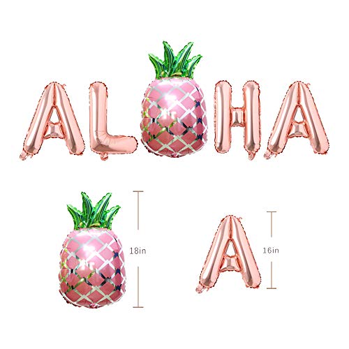 Image of Meiduo Hawaiian Aloha Party Decorations Luau Party Supplies Aloha Pineapple Banner Palm Leaves Silk Hibiscus Flowers Paper Fans Balloons for Adults Baby Shower Tropical Theme Summer Beach Pool Party
