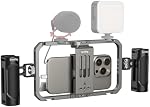 SmallRig Cage de téléphone universel, Kit Rig Vidéo Smartphone avec Poignées, Étui de filmage portatif pour Videomaker, pour iPhone 17/16/15 pour Samsung pour Pixel et autres téléphones Android