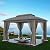 Outdoor Patio Gazebo 10 x 13, Heavy Duty Metal Frame Canopy Tent with Double Roof & Mosquito Netting for Deck Backyard Lawn Garden, Gray