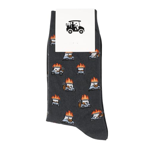 ZEETY Funny Cart on Fire Golf Socks