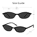 mosanana Trendy Oval Sunglasses for Women Cat Eye Retro 90S Small Vintage Cute Fashion Cool Black 2026 Thin Skinny Narrow Tiny Grey Sunnies MS52587