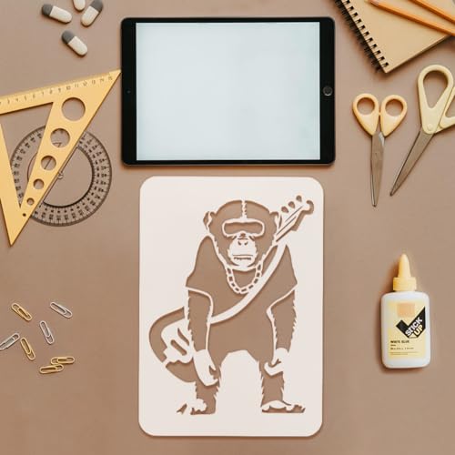 FINGERINSPIRE 9 pcs Banksy Painting Stencil 21x29.7cm Reusable Banksy Girl Boy Chimpanzee Pattern Drawing Template Life is Beautiful Decoration Stencil for Painting on Wood Wall Fabric Furniture - Image 3