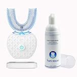 Automatic Ultrasonic Toothbrush, 360 Auto Sonic Brush, Teeth whitening Brush with Timer & Wireless Charging 360° Ultrasonic Electric Toothbrush for Adult (White)