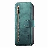 Trugox Zip Wallet Case for Apple iPhone 14 Phone Case with Ring Stand RFID Blocking Safe Card Holder Leather Purse Folio Book Folding Flip Case Cover Women Men - Green - Image 2