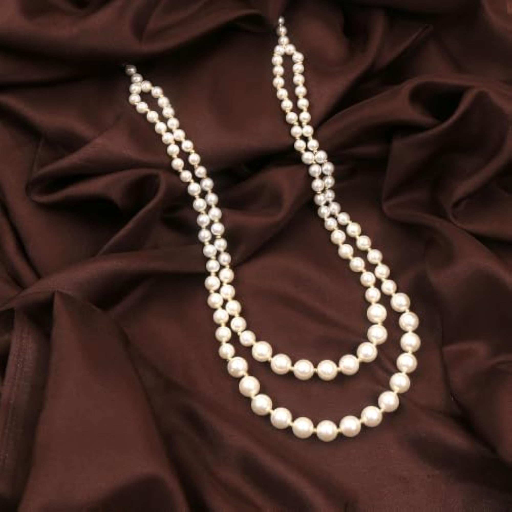 Double-Layer Beaded Long Necklace for Ganpati Bappa