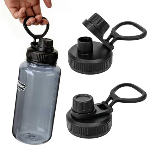 UWSTE 2Pack Replacement Lids for Nalgene Water Bottles 32 oz Replacement Cap for Nalgene wide mouth bottle Loop Top Lid BPA Free.
