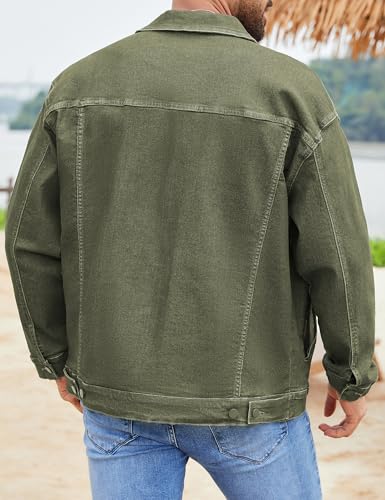 Image of Bindefon Denim Jackets for Men Trucker Jean Jacket Unlined Coats Spring Fall Outfits