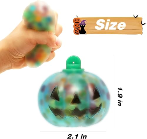 6 Pcs Pumpkin Stress Balls, Halloween Squishy Squeeze Balls Fidget Toys, Stress Relief Toys for Adult, Halloween Trick or Treat Goodie Bag Fillers, Party Favors Gifts - Image 3