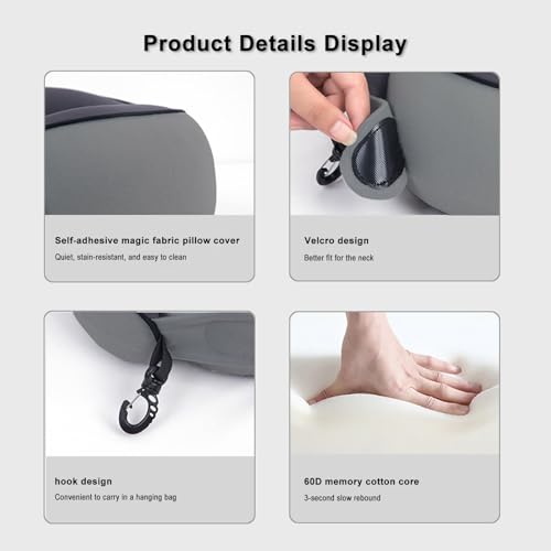Almohada viscoelástica para viaje con soporte ergonómico miniatura 4