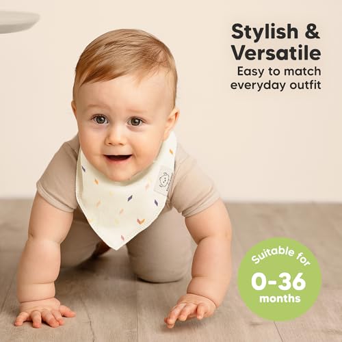 Image of KeaBabies 8pk Organic Baby Bandana Bibs for Drooling and Teething (Prism)