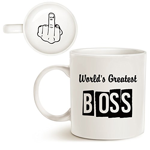 MAUAG Funny Best Boss Office Coffee Mug for Bosses Day, World's Greatest Boss