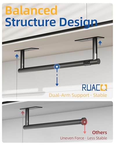 Image of RUACQ Paper Towel Holder Under Cabinet, Wall Mounted or Adhesive Stainless Steel Paper Towel Holder,Square Base Paper Towel Rack for Kitchen, RV, Bathroom (Matte Black)