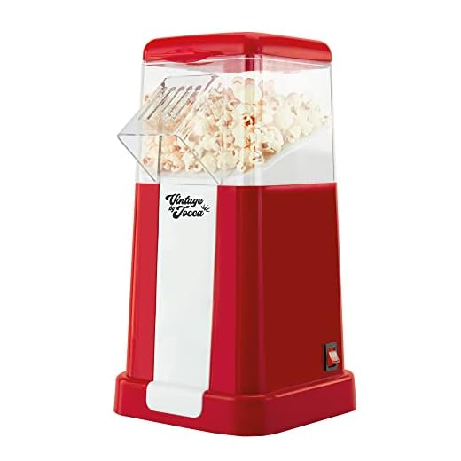 JOCCA Palomitero Eléctrico 1200W sin Aceite, Máquina de Palomitas Vintage, Listas en 3 Min, Vaso Medidor Incluido, Palomitas Sanas y Rápidas