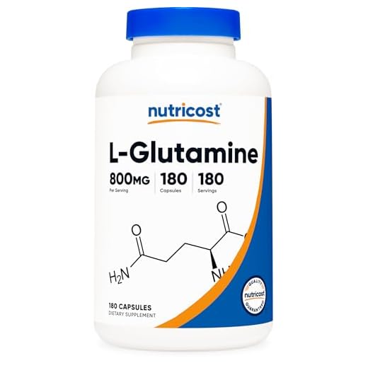 Nutricost L-Glutamine 800mg, 180 Capsules - Gluten Free, Non-GMO