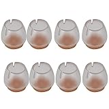 tapon respiradero 3/8 Color: Transparente. KOTiger 8pcs Caliber de Fondo Redondo Apertura Silla Pierna Tapas de Goma Pies Protector Pads Fundas (16 – 20 mm)
