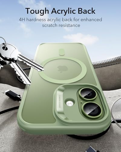 Image of ESR for iPhone 17 Case, Camera Control Cover, Compatible with MagSafe, Shockproof Military-Grade Protection, Magnetic Phone Case for iPhone 17, Classic Hybrid Case, Frosted Light Green