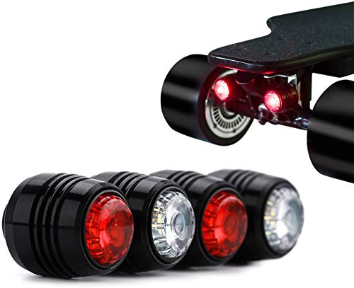LJXiioo 4pcs Skateboard Night Warning LED-Leuchten für Skateboard Longboard