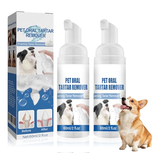 MohuanDd 2PCS Pet Dental Tartar Remover Pet Dental Foaming Care Spray Oral Spray for Dogs Teeth Cleaning Dog Breath Freshener Reduce Tartar for Cats and Dogs