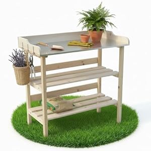 Melko Pflanztisch Gartenarbeitstisch verzinkte Arbeitsplatte 84x78x38 cm