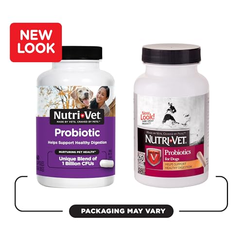 Nutri-Vet Probiotics Capsules for Dogs | Supports Digestive Health | For All Size Dogs | Promotes Healthy Immune System | Vet Formulated | 60 Count Capsules