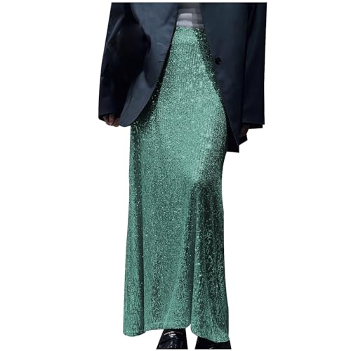 Women Sequin Ankle Skirt Stretchy Dinner Party Prom Cocktail Maxi Skirts Fashion Formal Gorgeous Sparkly Long Skirts