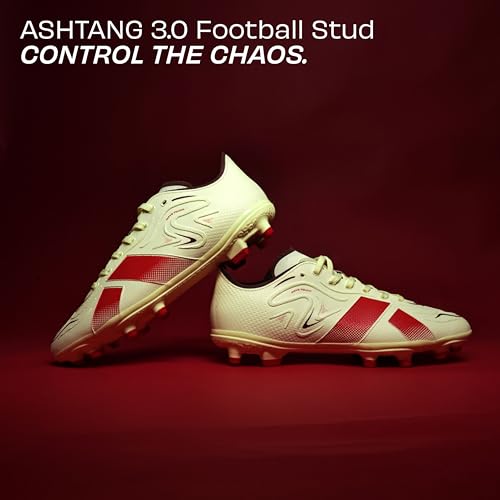 Image of Nivia Ashtang 3.0 Football Studs for Men, TPU Fusion with 3D Embossing Upper, Dual Color High Shear TPU Sole, Ideal for Firm Ground Grass