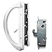 Patio Door Handle Set + Mortise Lock 45°, Perfect Fitting 2 Handle White Replacement for Sliding Doors Using 3-15/16" Hole Spacing & Mortise Style Latch Locks by Essential Values