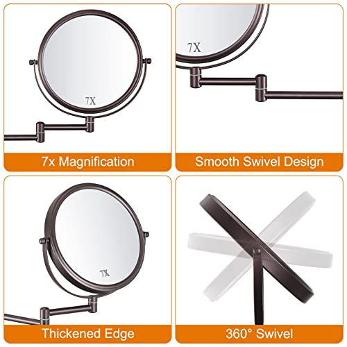 Decluttr J8407-ORB 8 Inch Wall Mounted Makeup Mirror thumb #4