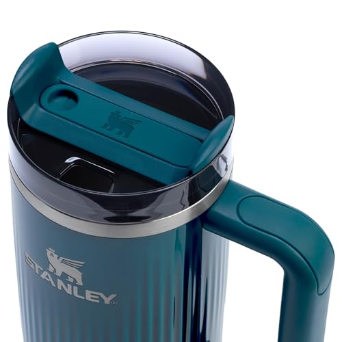 Image of STANLEY Quencher H2.0 Tumbler with Handle and Straw 30 oz | Flowstate 3-Position Lid | Cup Holder Compatible for Travel | Insulated Stainless Steel Cup | BPA-Free | Fluted Marina Shine