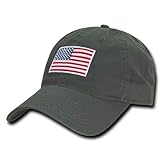 RapDom Polo Style American Pride Flag Baseball Caps - Olive Drab