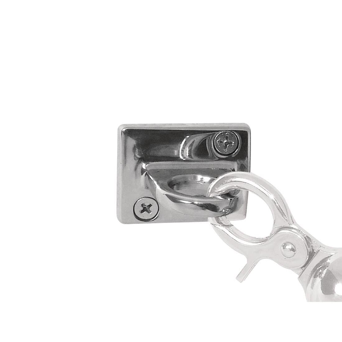 Bolero Chrome Barrier Rope Wall Fixing Bracket Y733, 37(H) x 49(W) mm