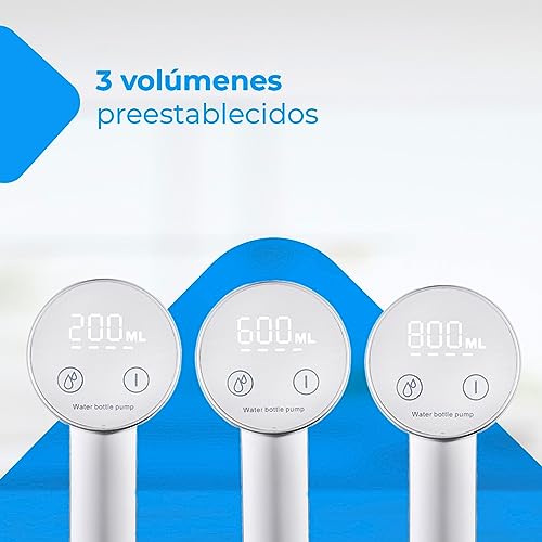Miniatura 6 de Nk Dispensador De Agua Con Pantalla Led - 4 Volúmenes De Dispensación 200 600 800ml Continuo, 1200mah, Control Táctil, Garrafas Y Botellas 1.5l, 5.7l, 10l, 11.3l, 15l, 18.9l - Color Blanco
