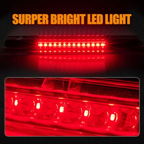 Image of Third 3rd Brake Light LED for 2005-2010 Scion tC, High Mount Rear Brake Lights Assembly for 05-10 Scion tC, Waterproof Center Cab Lamp Stop Light (Black)