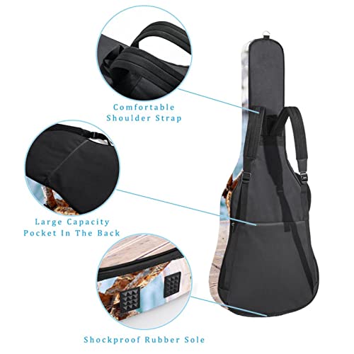 Hondank Housse imperméable pour guitare acoustique avec double bandoulière et poche Motif phare Bleu nautique… - Les Beatles, Paul McCartney, John Lennon, RIngo Starr, George Harrison Hondank Housse imperméable pour guitare acoustique avec double bandoulière et poche Motif phare Bleu nautique… – Image 4