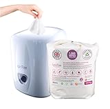 Gym Antibacterial Wipes Dispenser, Plus Our Alcohol Free, Antiviral Wipes, Advanced Barrier Technology, Made in the UK (1x Dispenser, Plus 1000 Wipe Refill Roll). (White)